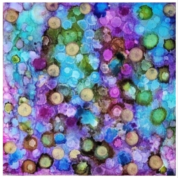 Hand Crafted Abstract Design 12x12 Inches Canvas Picture - Picture 2 of 4